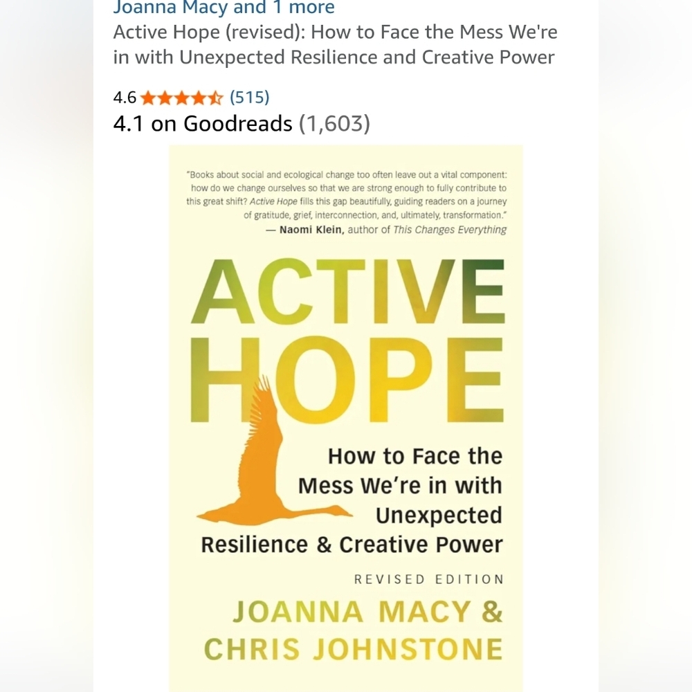 New Book Active Hope (revised): How to Face the Mess We're in with Unexpected...